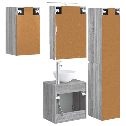 vidaXL Bathroom Cabinet Set 5 pcs Grey Sonoma 50 x 14.5 x 70 cm