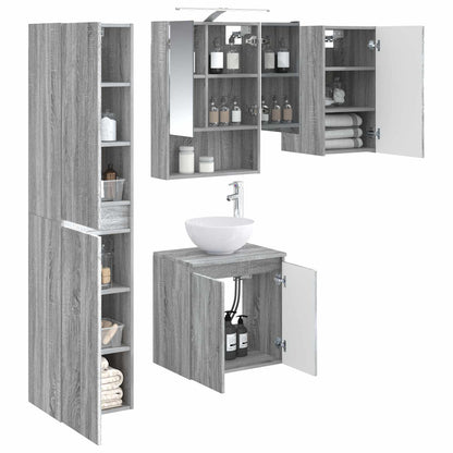 vidaXL Bathroom Cabinet Set 5 pcs Grey Sonoma 50 x 14.5 x 70 cm