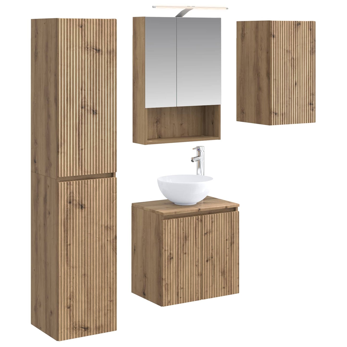 vidaXL Bathroom Cabinet Set 5 pcs Artisan Oak 50 x 14.5 x 70 cm