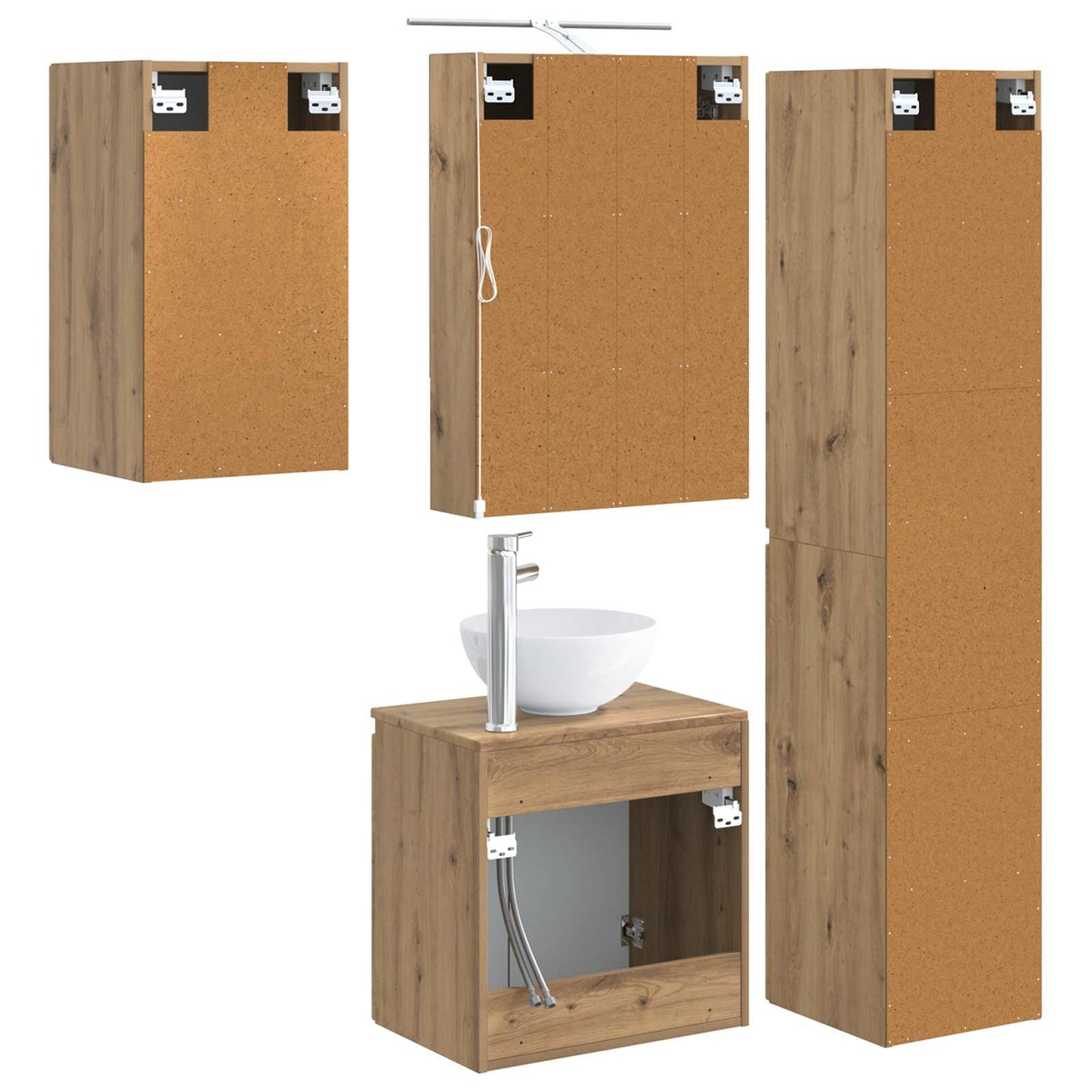 vidaXL Bathroom Cabinet Set 5 pcs Artisan Oak 50 x 14.5 x 70 cm