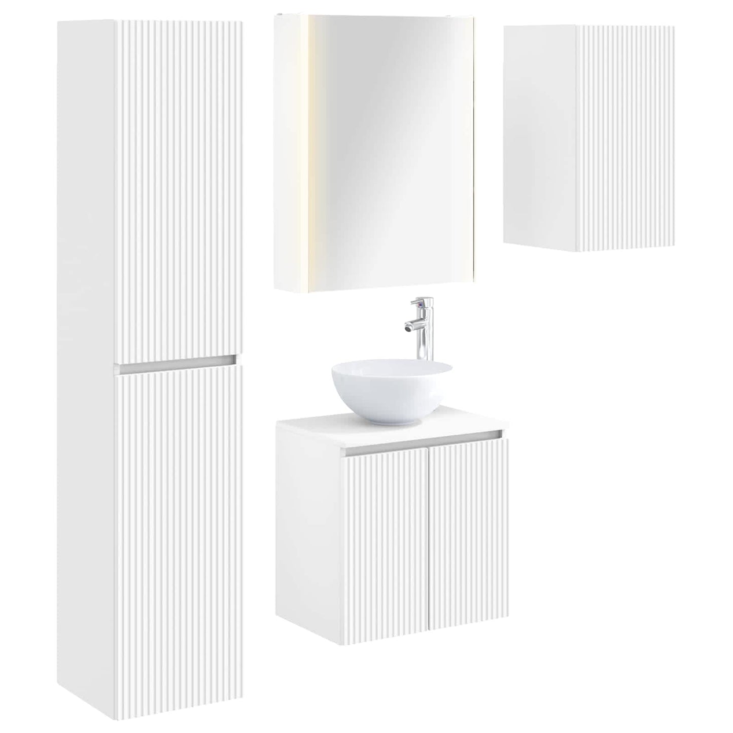 vidaXL Bathroom Cabinet Set 5 pcs White 53 x 15.5 x 70 cm
