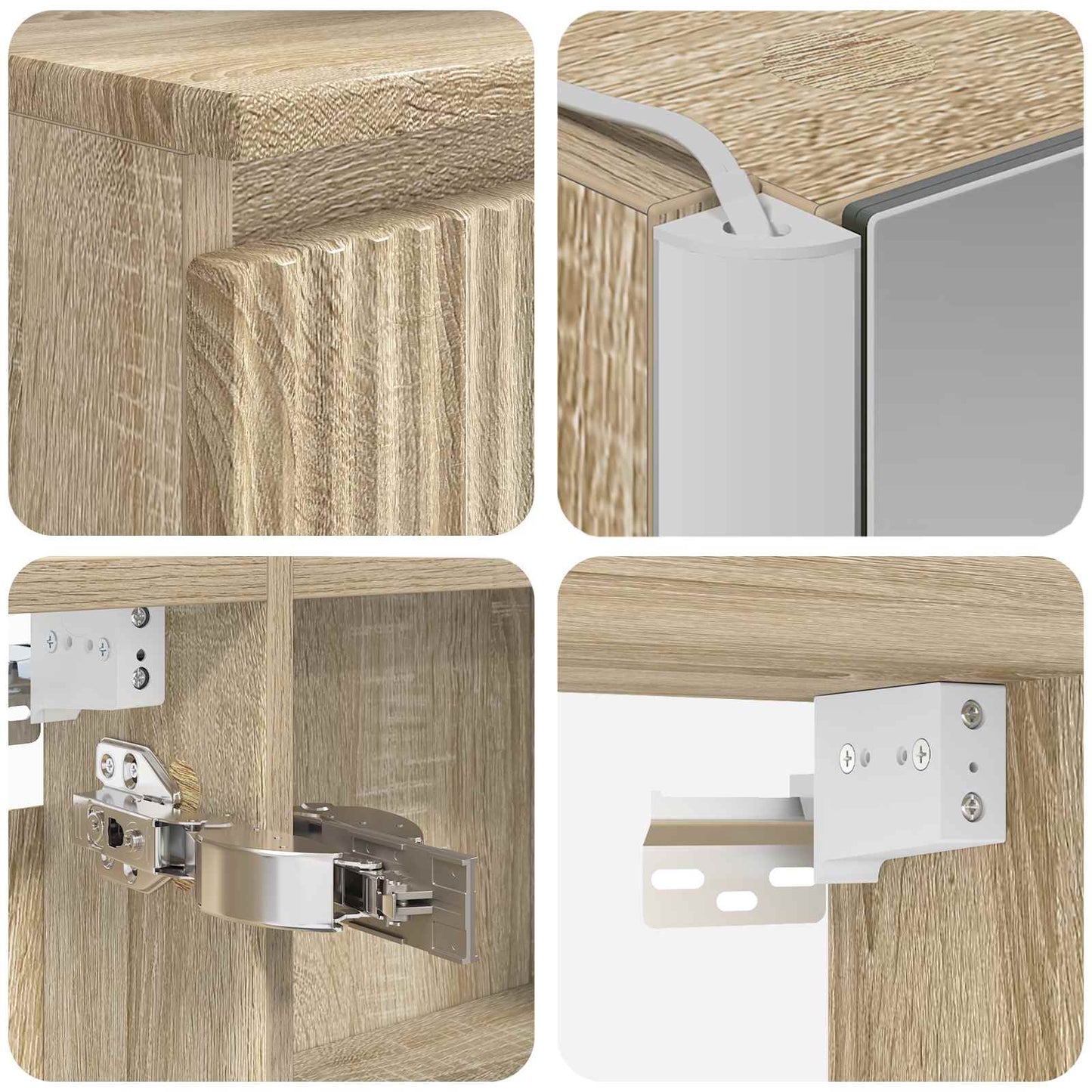 vidaXL Bathroom Cabinet Set 5 pcs Sonoma Oak 53 x 15.5 x 70 cm