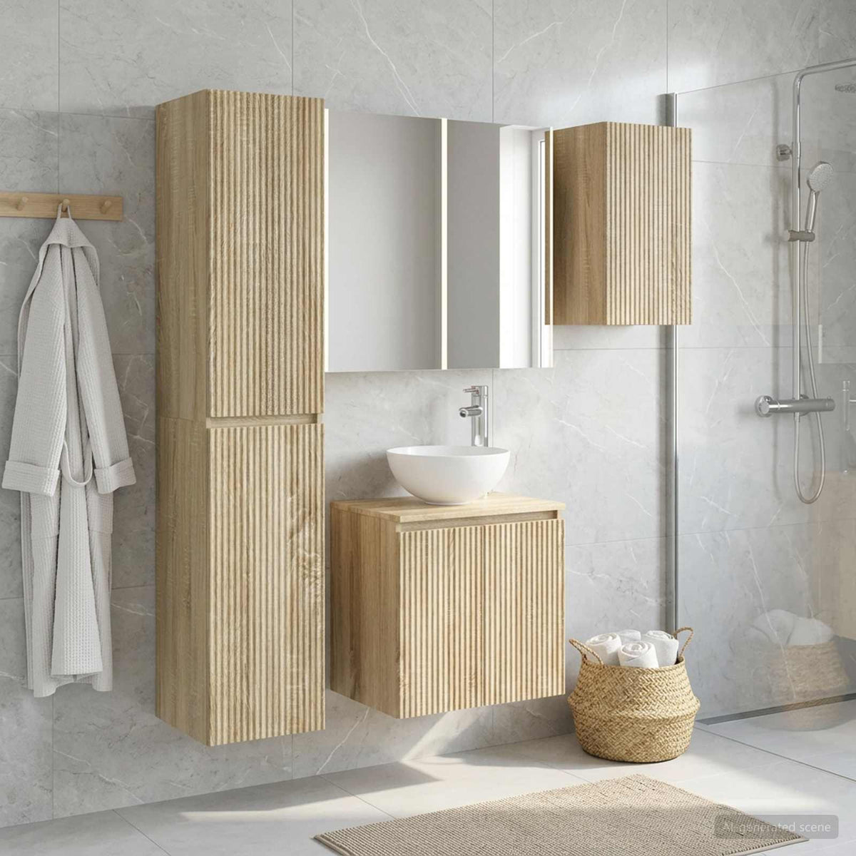 vidaXL Bathroom Cabinet Set 5 pcs Sonoma Oak Engineered Wood