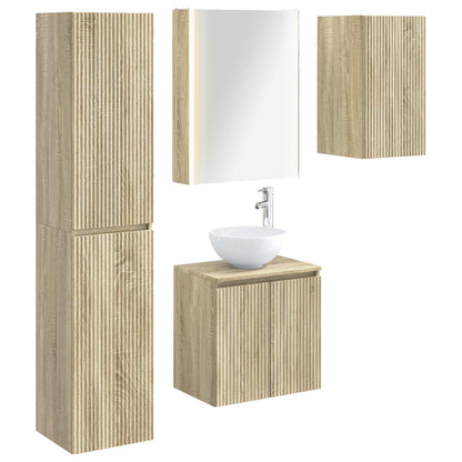 vidaXL Bathroom Cabinet Set 5 pcs Sonoma Oak 53 x 15.5 x 70 cm