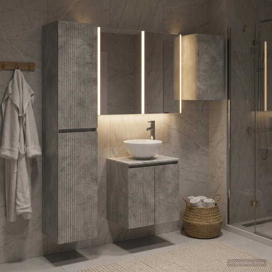 vidaXL Bathroom Cabinet Set 5 pcs Concrete Grey Engineered Wood