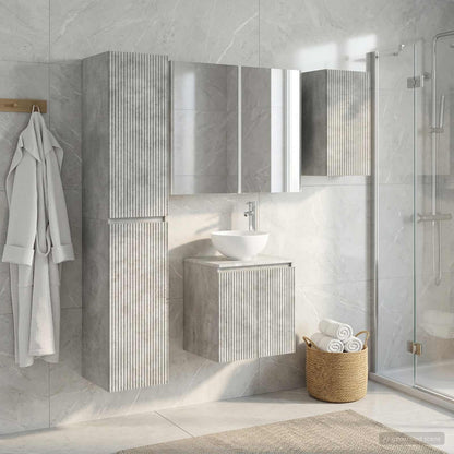 vidaXL Bathroom Cabinet Set 5 pcs Concrete Grey Engineered Wood