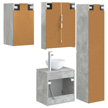 vidaXL Bathroom Cabinet Set 5 pcs Concrete Grey 53 x 15.5 x 70 cm