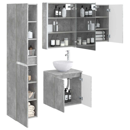 vidaXL Bathroom Cabinet Set 5 pcs Concrete Grey 53 x 15.5 x 70 cm