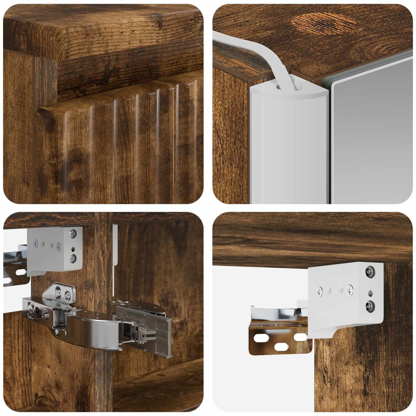 vidaXL Bathroom Cabinet Set 5 pcs Smoked Oak 53 x 15.5 x 70 cm