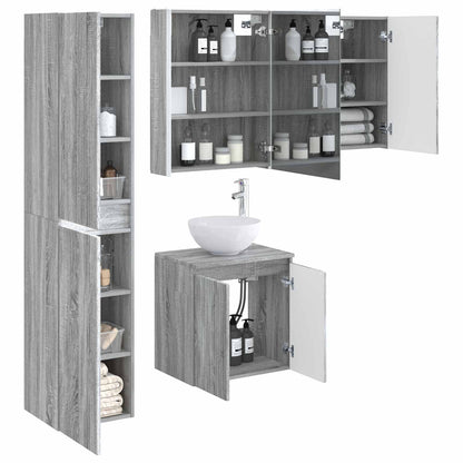 vidaXL Bathroom Cabinet Set 5 pcs Grey Sonoma 53 x 15.5 x 70 cm