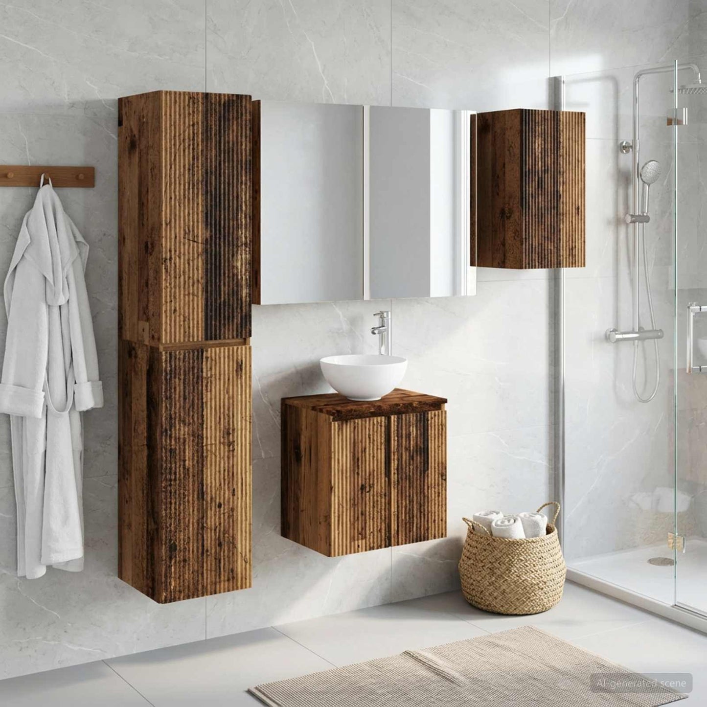vidaXL Bathroom Cabinet Set 5 pcs Old Wood Engineered Wood
