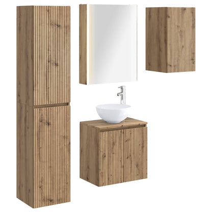 vidaXL Bathroom Cabinet Set 5 pcs Artisan Oak 53 x 15.5 x 70 cm