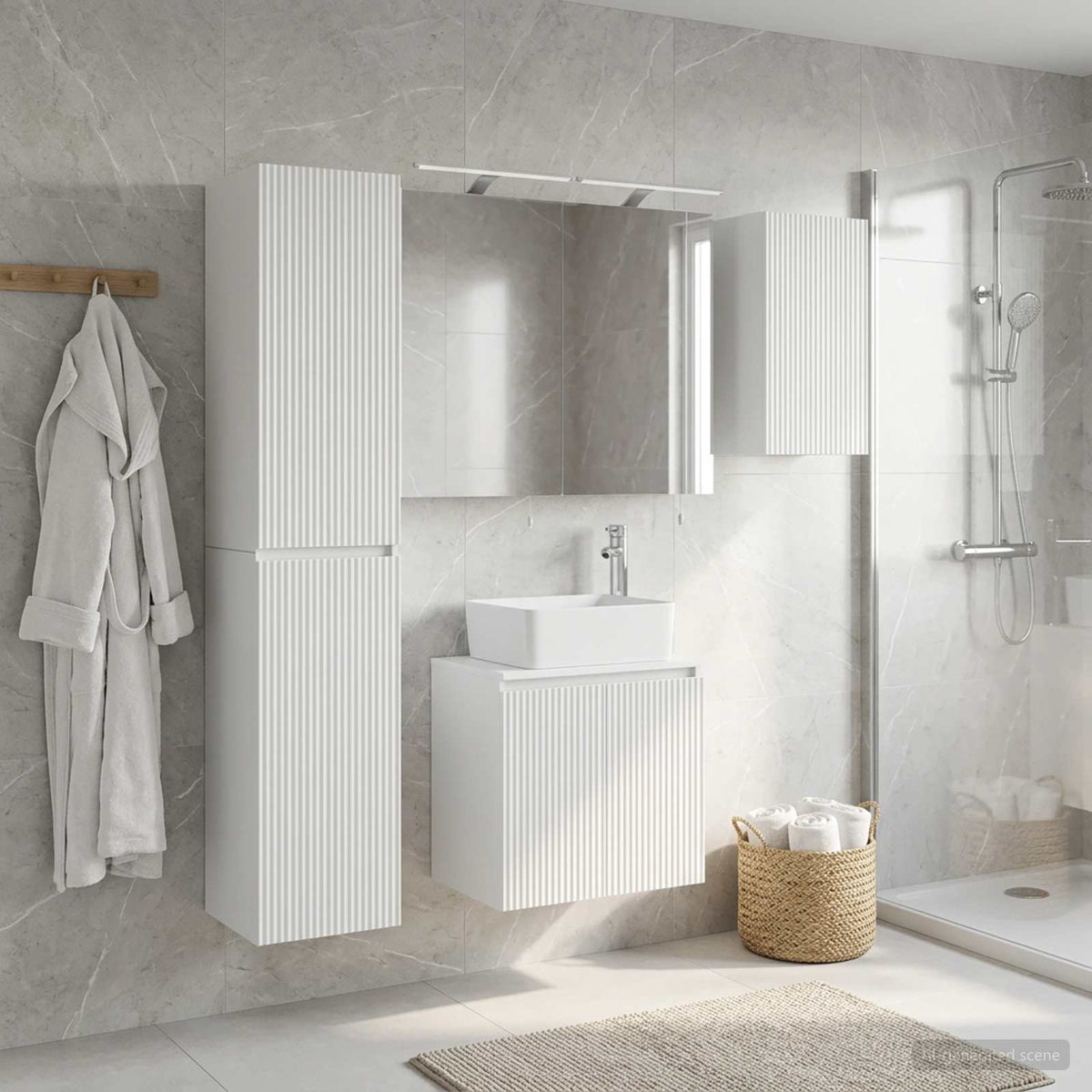 vidaXL Bathroom Cabinet Set 5 pcs White Engineered Wood
