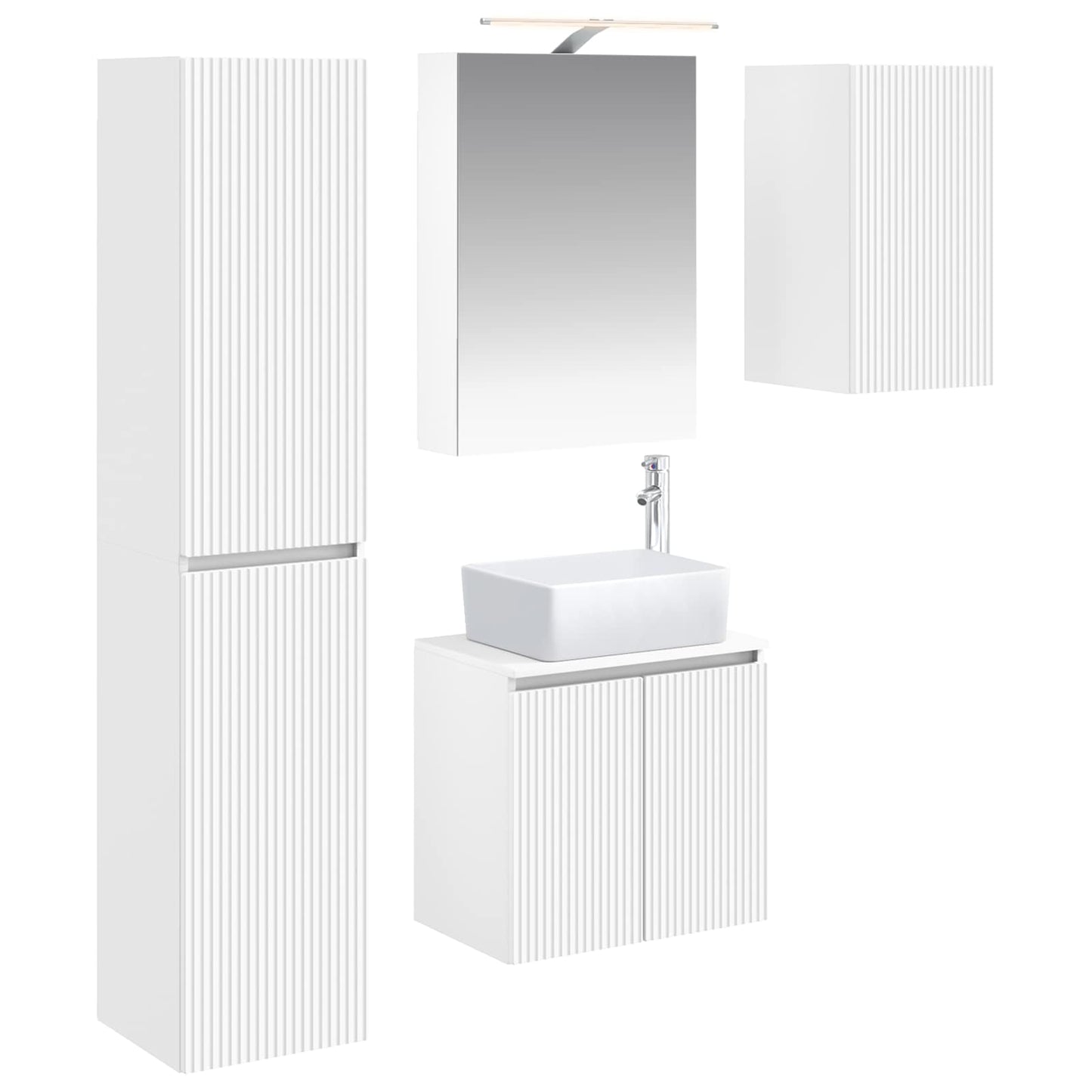 vidaXL Bathroom Cabinet Set 5 pcs White 50 x 14.5 x 70 cm
