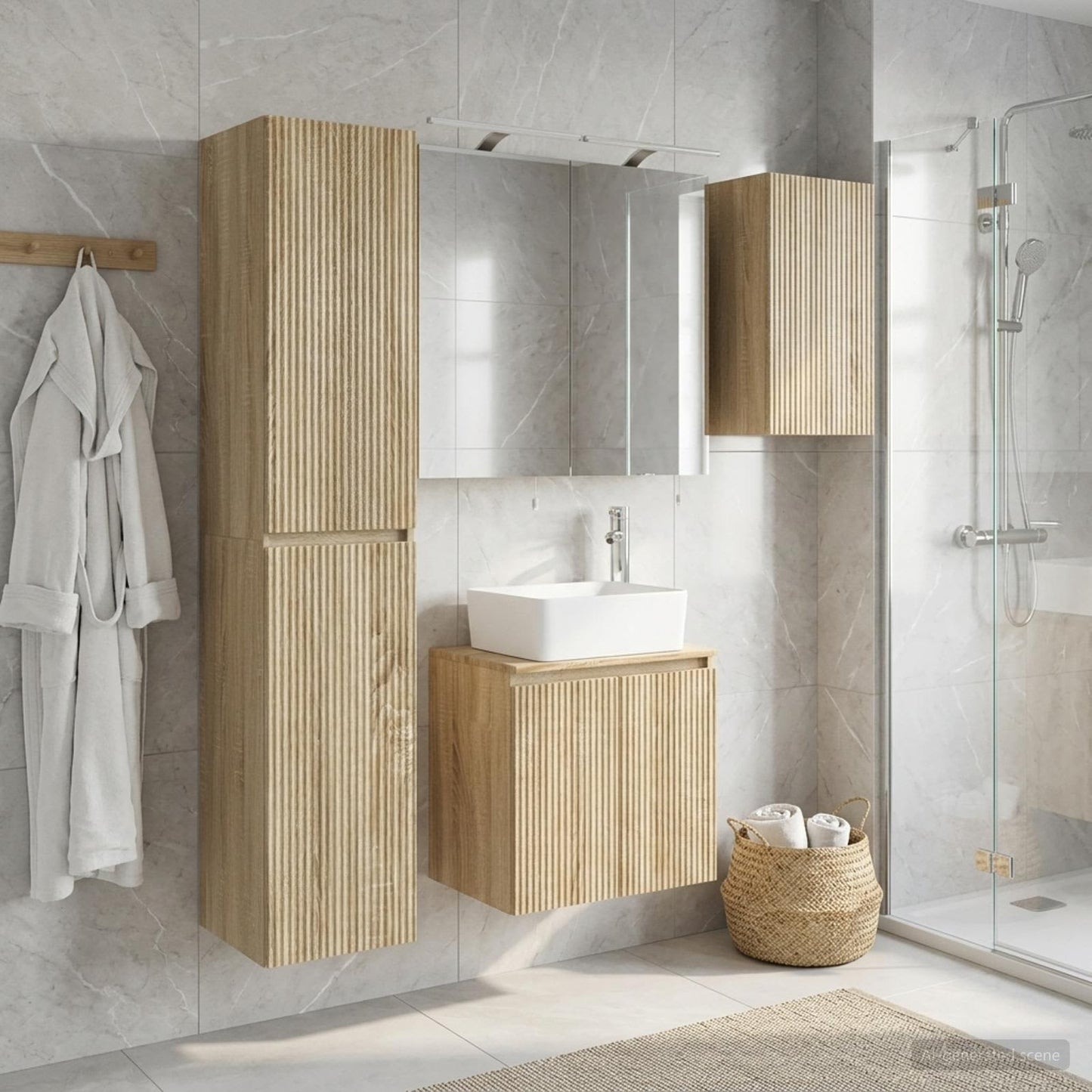 vidaXL Bathroom Cabinet Set 5 pcs Sonoma Oak Engineered Wood