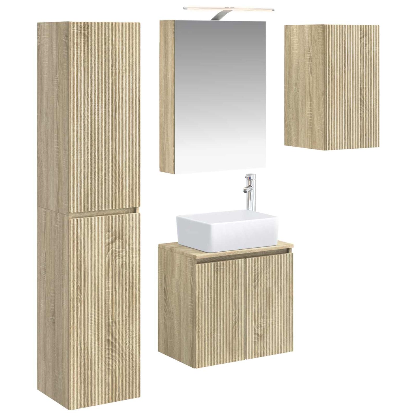 vidaXL Bathroom Cabinet Set 5 pcs Sonoma Oak 50 x 14.5 x 70 cm