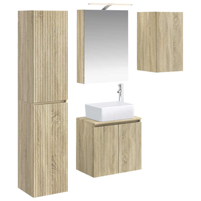 vidaXL Bathroom Cabinet Set 5 pcs Sonoma Oak 50 x 14.5 x 70 cm