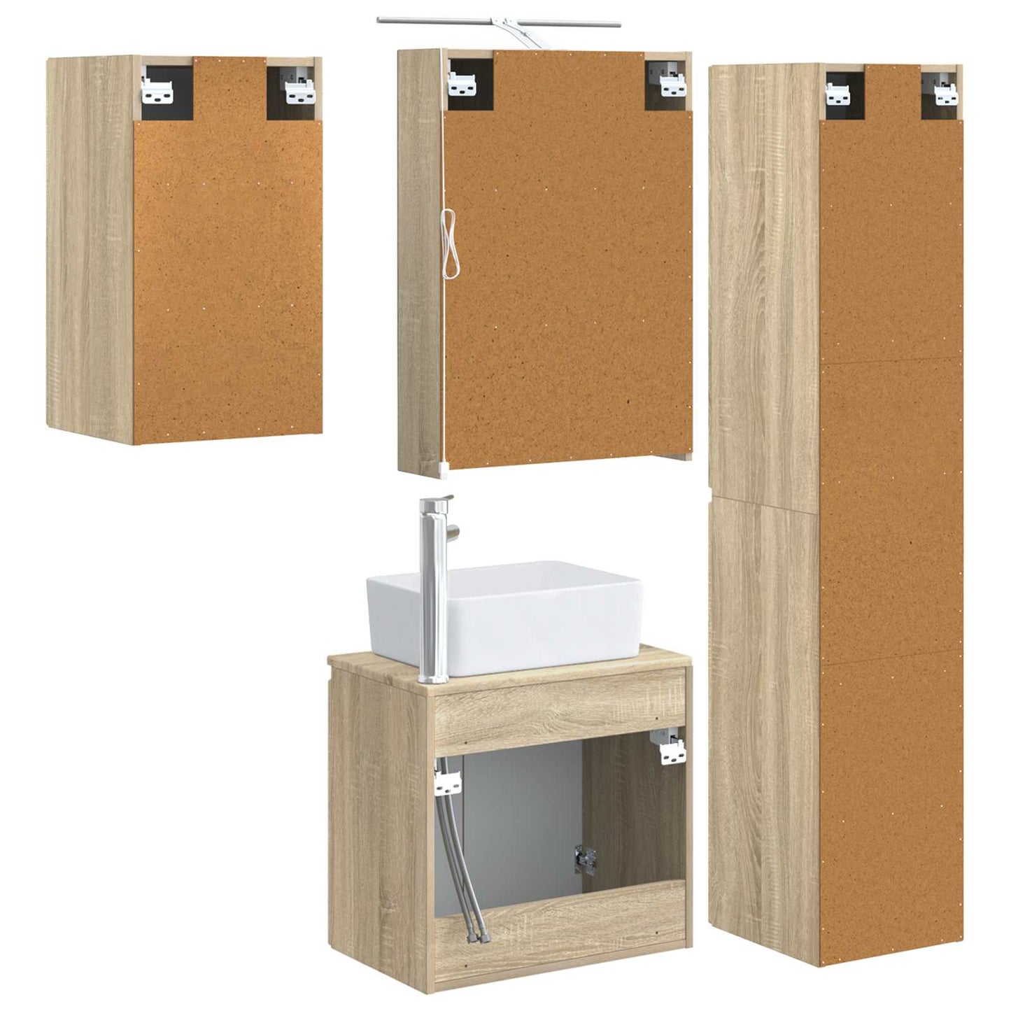 vidaXL Bathroom Cabinet Set 5 pcs Sonoma Oak 50 x 14.5 x 70 cm