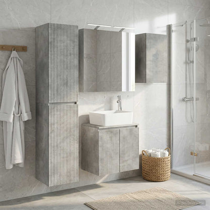 vidaXL Bathroom Cabinet Set 5 pcs Concrete Grey Engineered Wood