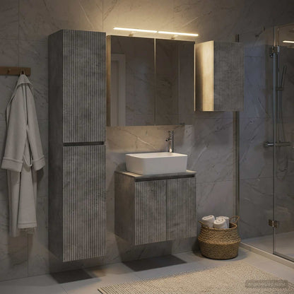 vidaXL Bathroom Cabinet Set 5 pcs Concrete Grey Engineered Wood