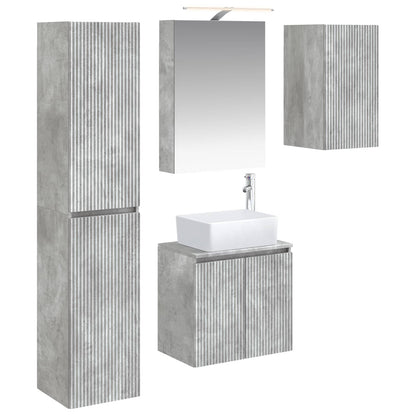 vidaXL Bathroom Cabinet Set 5 pcs Concrete Grey 50 x 14.5 x 70 cm