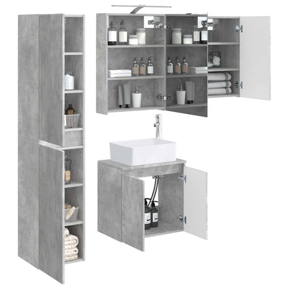 vidaXL Bathroom Cabinet Set 5 pcs Concrete Grey 50 x 14.5 x 70 cm