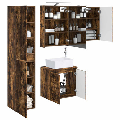 vidaXL Bathroom Cabinet Set 5 pcs Smoked Oak 50 x 14.5 x 70 cm