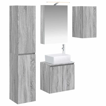 vidaXL Bathroom Cabinet Set 5 pcs Grey Sonoma 50 x 14.5 x 70 cm
