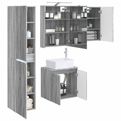 vidaXL Bathroom Cabinet Set 5 pcs Grey Sonoma 50 x 14.5 x 70 cm