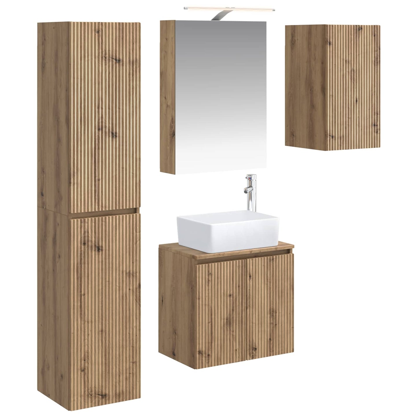 vidaXL Bathroom Cabinet Set 5 pcs Artisan Oak 50 x 14.5 x 70 cm
