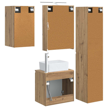 vidaXL Bathroom Cabinet Set 5 pcs Artisan Oak 50 x 14.5 x 70 cm