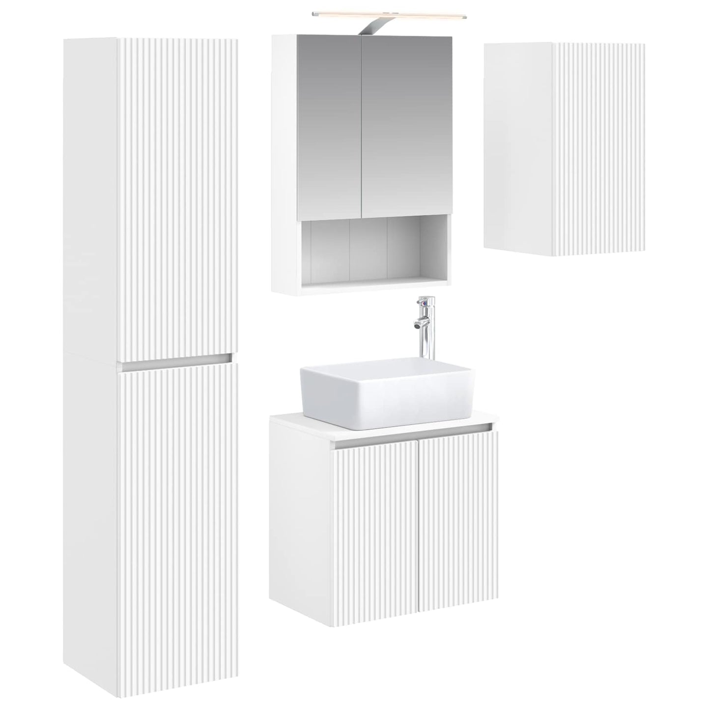 vidaXL Bathroom Cabinet Set 5 pcs White 50 x 14.5 x 70 cm