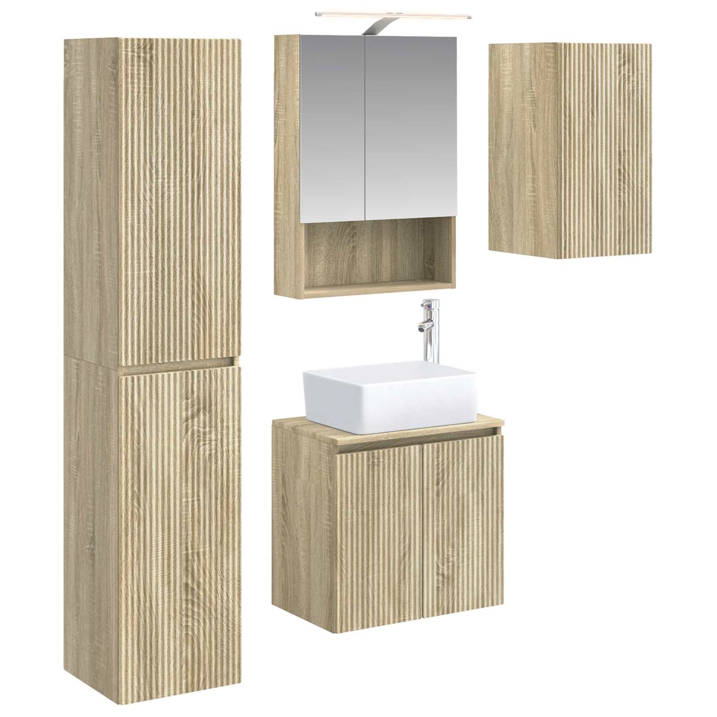 vidaXL Bathroom Cabinet Set 5 pcs Sonoma Oak 50 x 14.5 x 70 cm