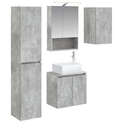vidaXL Bathroom Cabinet Set 5 pcs Concrete Grey 50 x 14.5 x 70 cm