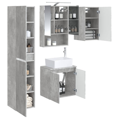 vidaXL Bathroom Cabinet Set 5 pcs Concrete Grey 50 x 14.5 x 70 cm