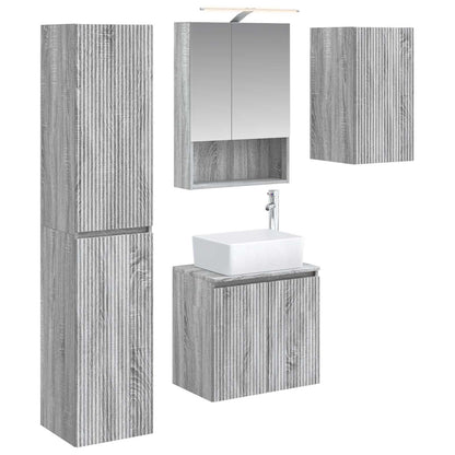 vidaXL Bathroom Cabinet Set 5 pcs Grey Sonoma 50 x 14.5 x 70 cm