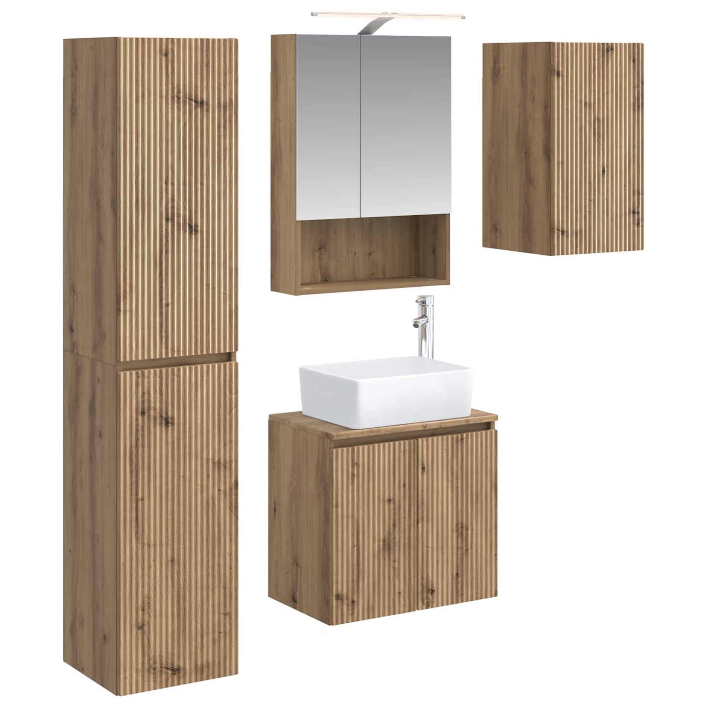 vidaXL Bathroom Cabinet Set 5 pcs Artisan Oak 50 x 14.5 x 70 cm