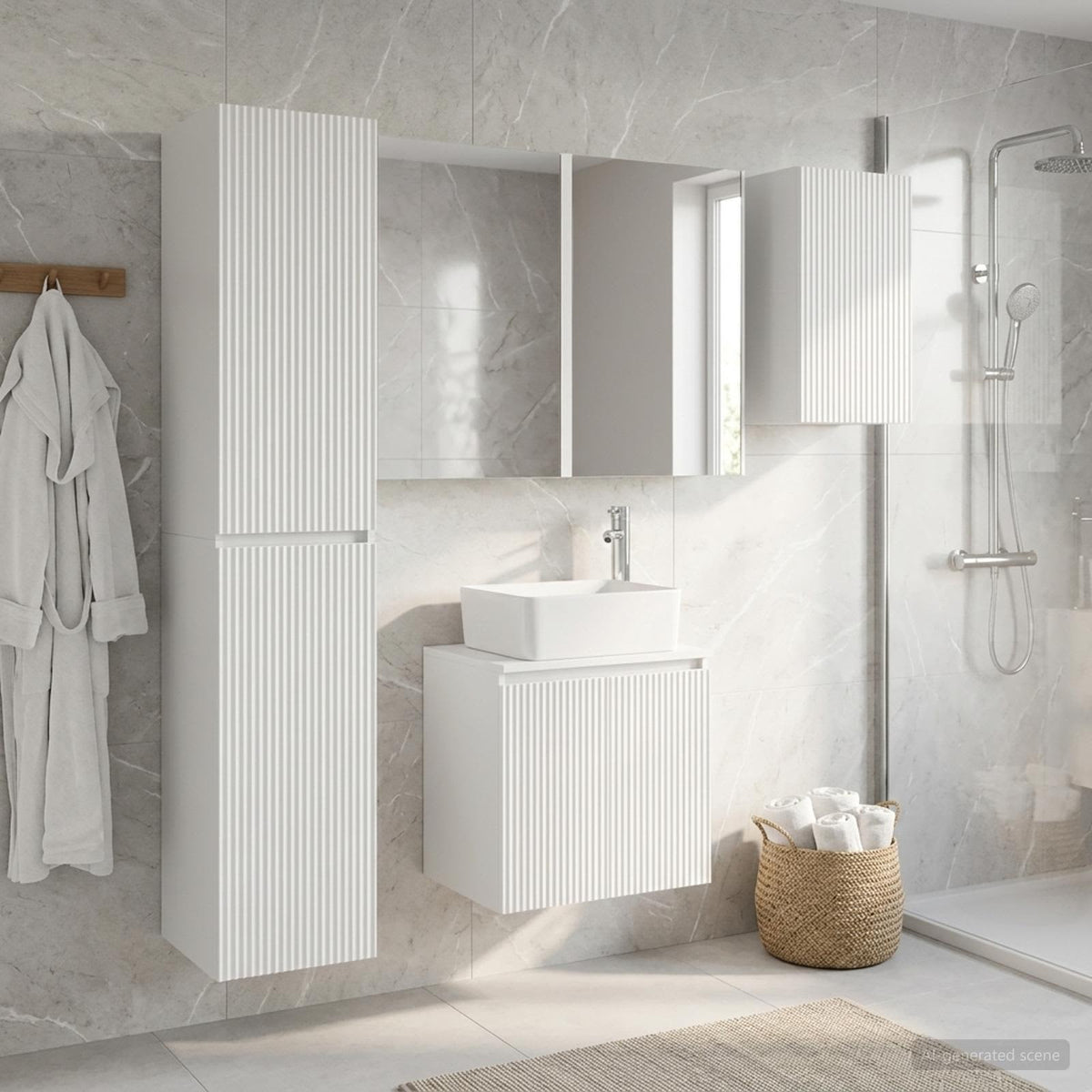 vidaXL Bathroom Cabinet Set 5 pcs White Engineered Wood