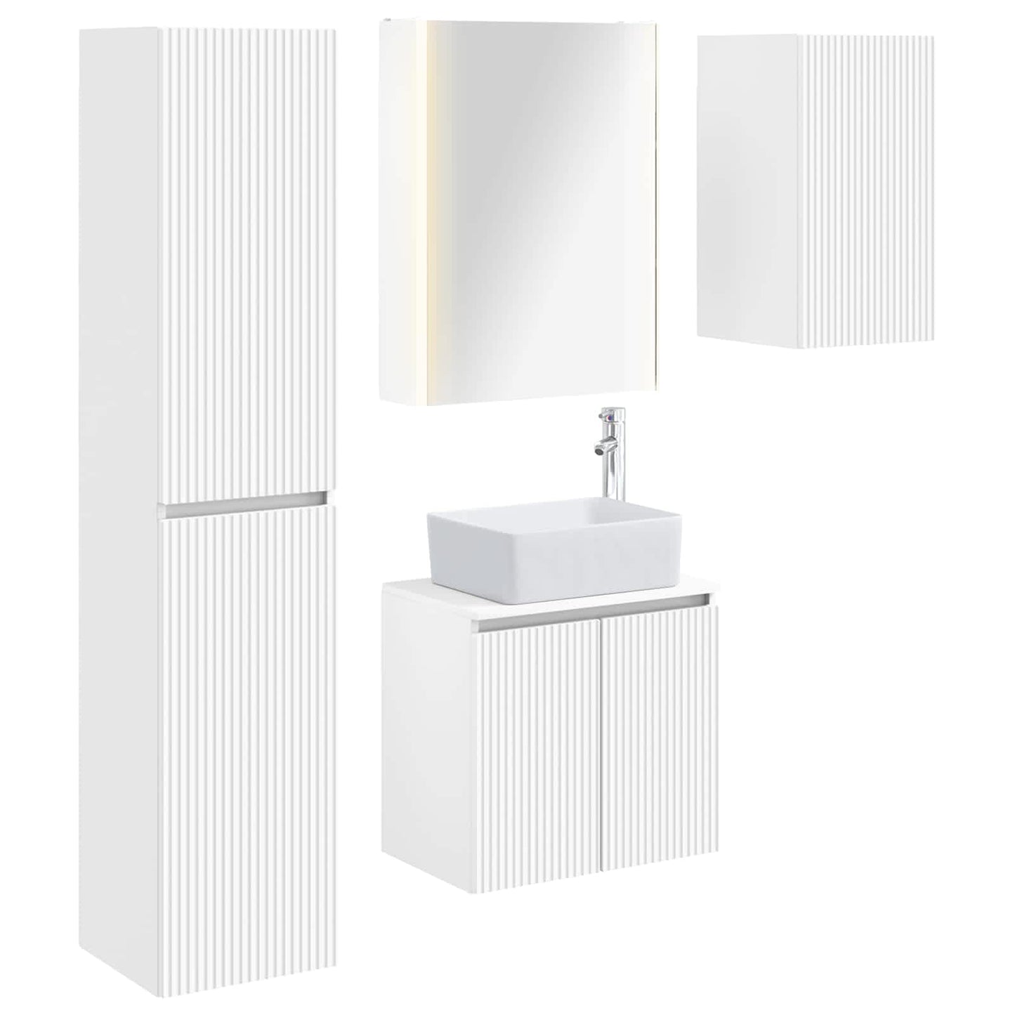 vidaXL Bathroom Cabinet Set 5 pcs White 53 x 15.5 x 70 cm