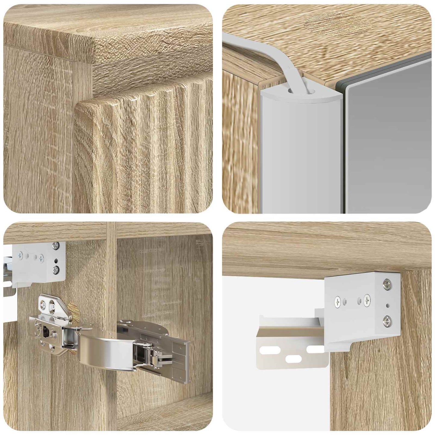 vidaXL Bathroom Cabinet Set 5 pcs Sonoma Oak 53 x 15.5 x 70 cm
