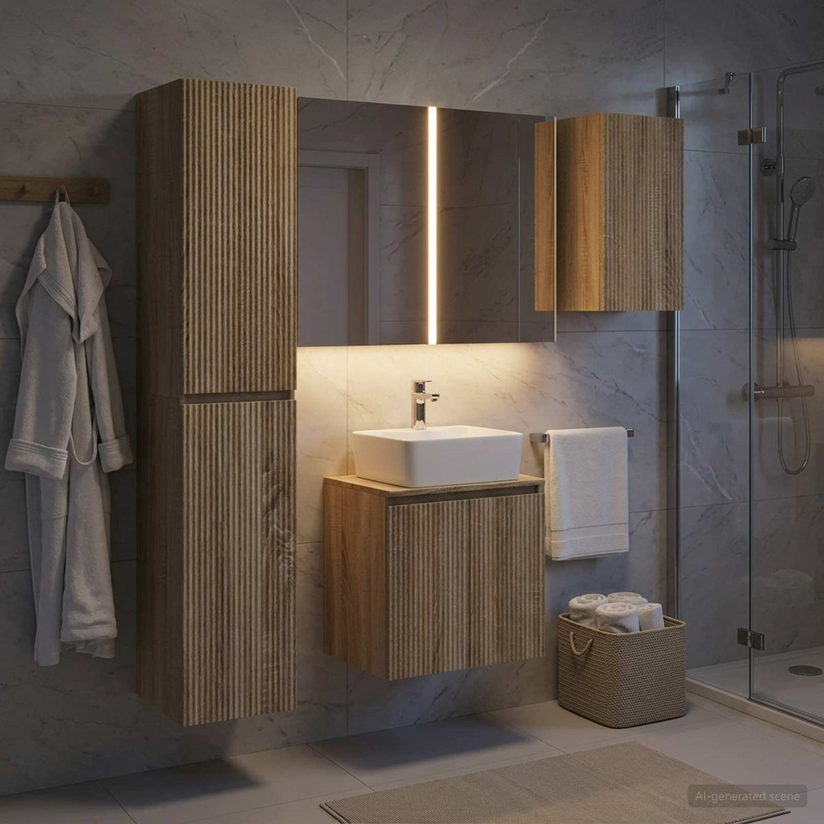 vidaXL Bathroom Cabinet Set 5 pcs Sonoma Oak Engineered Wood