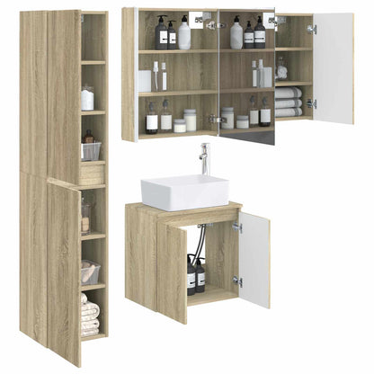vidaXL Bathroom Cabinet Set 5 pcs Sonoma Oak 53 x 15.5 x 70 cm