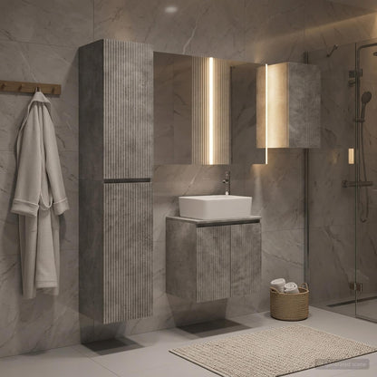 vidaXL Bathroom Cabinet Set 5 pcs Concrete Grey Engineered Wood