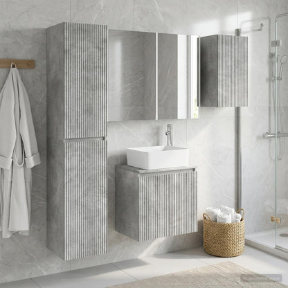 vidaXL Bathroom Cabinet Set 5 pcs Concrete Grey Engineered Wood