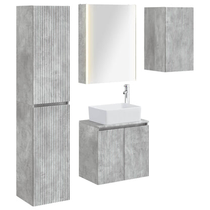 vidaXL Bathroom Cabinet Set 5 pcs Concrete Grey 53 x 15.5 x 70 cm