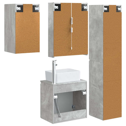 vidaXL Bathroom Cabinet Set 5 pcs Concrete Grey 53 x 15.5 x 70 cm