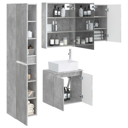 vidaXL Bathroom Cabinet Set 5 pcs Concrete Grey 53 x 15.5 x 70 cm