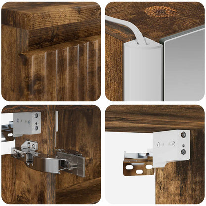 vidaXL Bathroom Cabinet Set 5 pcs Smoked Oak 53 x 15.5 x 70 cm