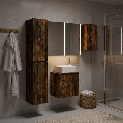 vidaXL Bathroom Cabinet Set 5 pcs Smoked Oak Engineered Wood