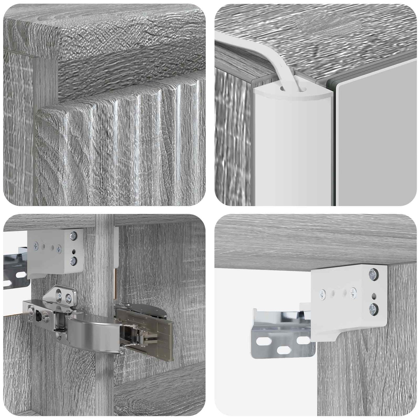vidaXL Bathroom Cabinet Set 5 pcs Grey Sonoma 53 x 15.5 x 70 cm